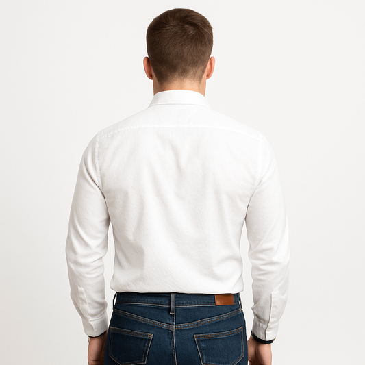 B2B cotton casual white shirt