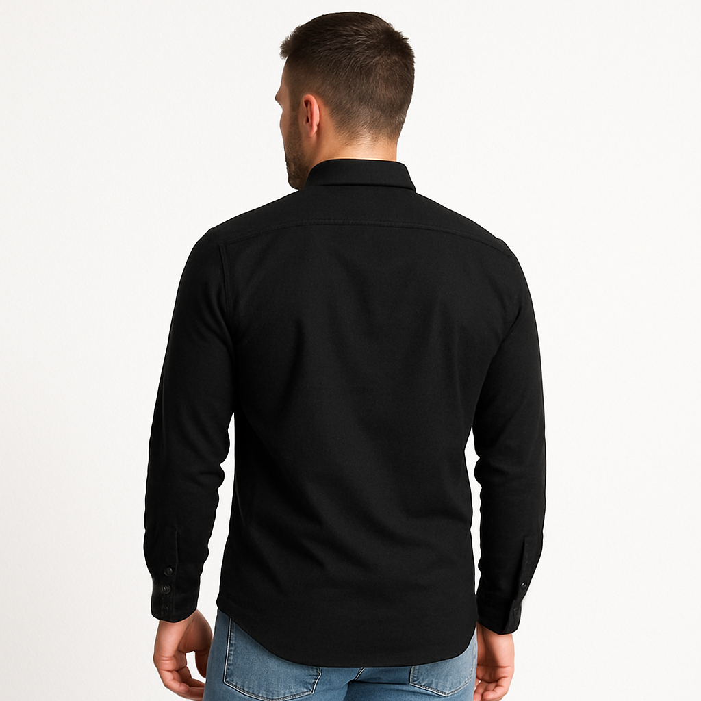 WHOLESALE(B2B) Slim Fit Black Shirt – Full Sleeves, Modern Look